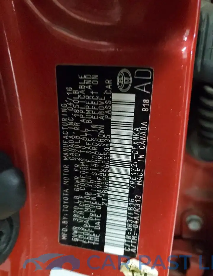 2T1BURHE5GC659435# 13