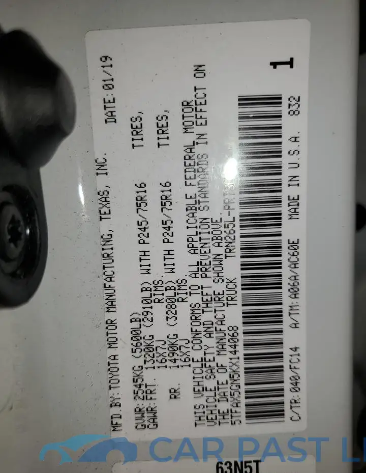 5TFAX5GN5KX144068# 12