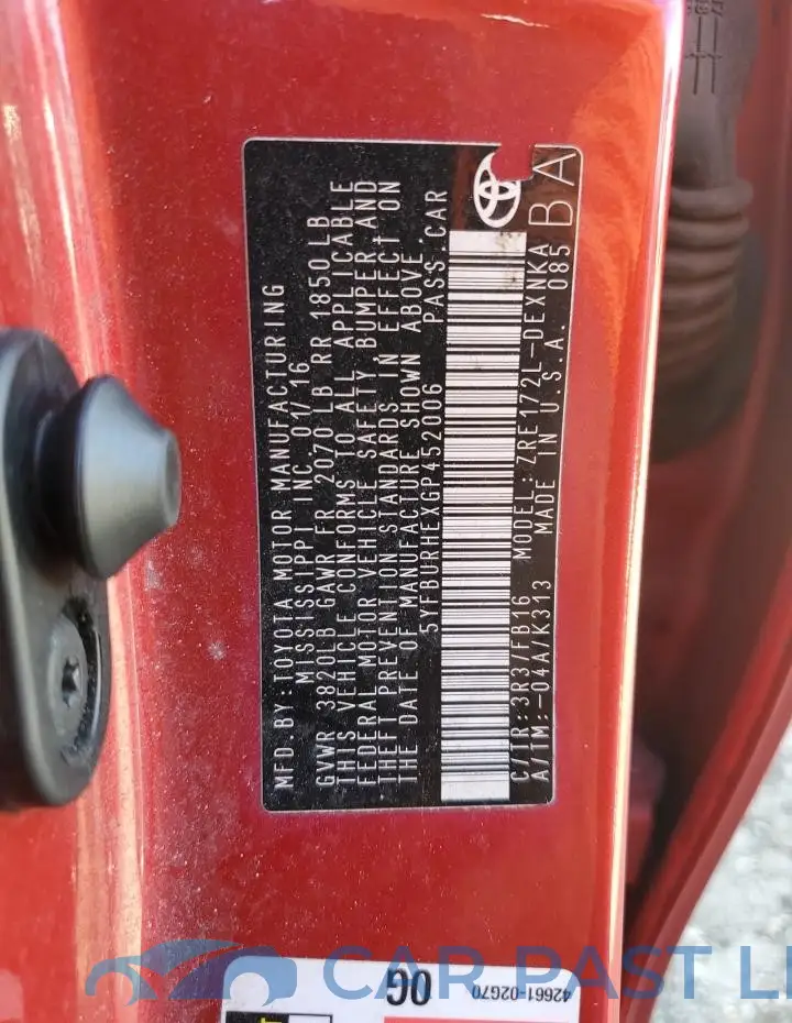 5YFBURHEXGP452006# 12