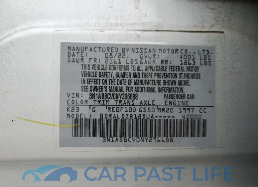 3N1AB8CV0NY296688# 12