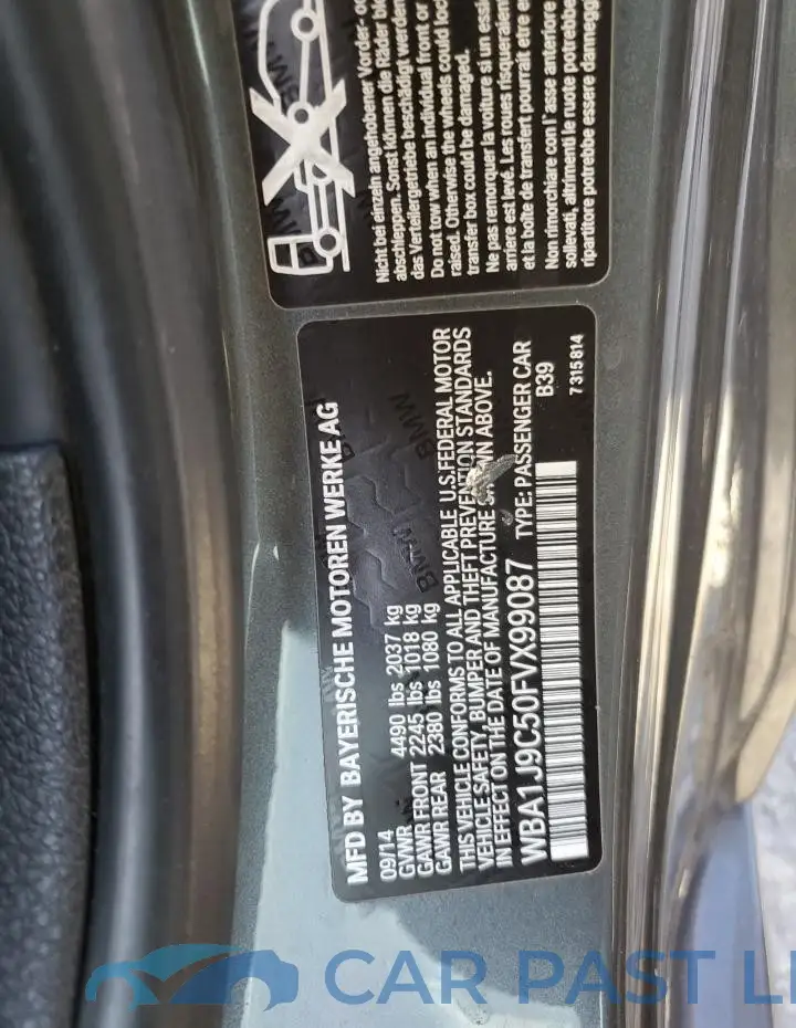 WBA1J9C50FVX99087# 12