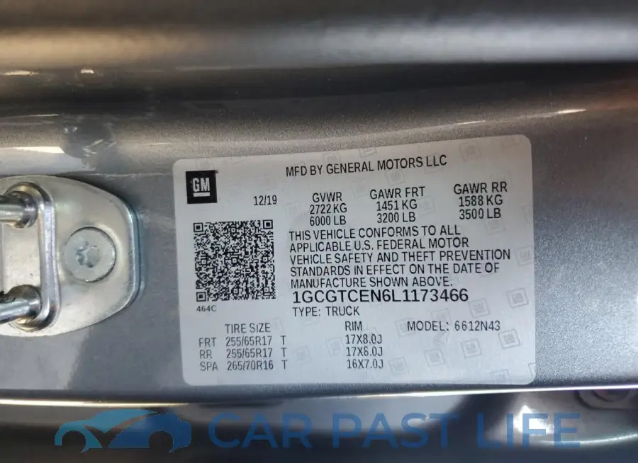 1GCGTCEN6L1173466# 13