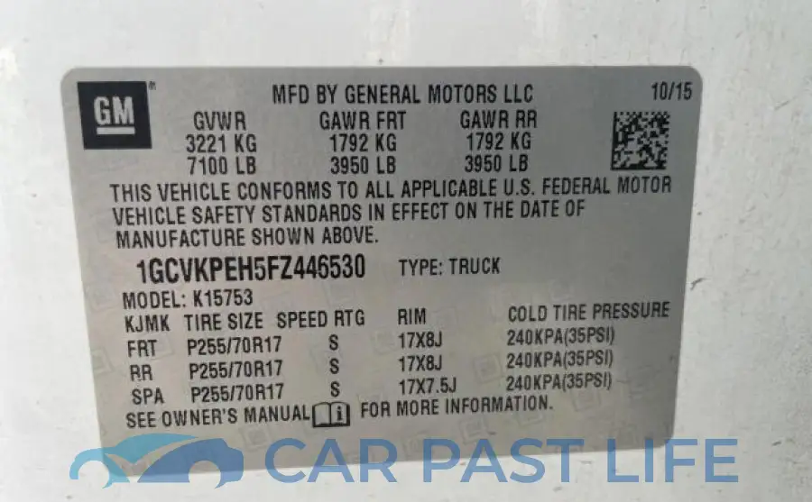 1GCVKPEH5FZ446530# 10