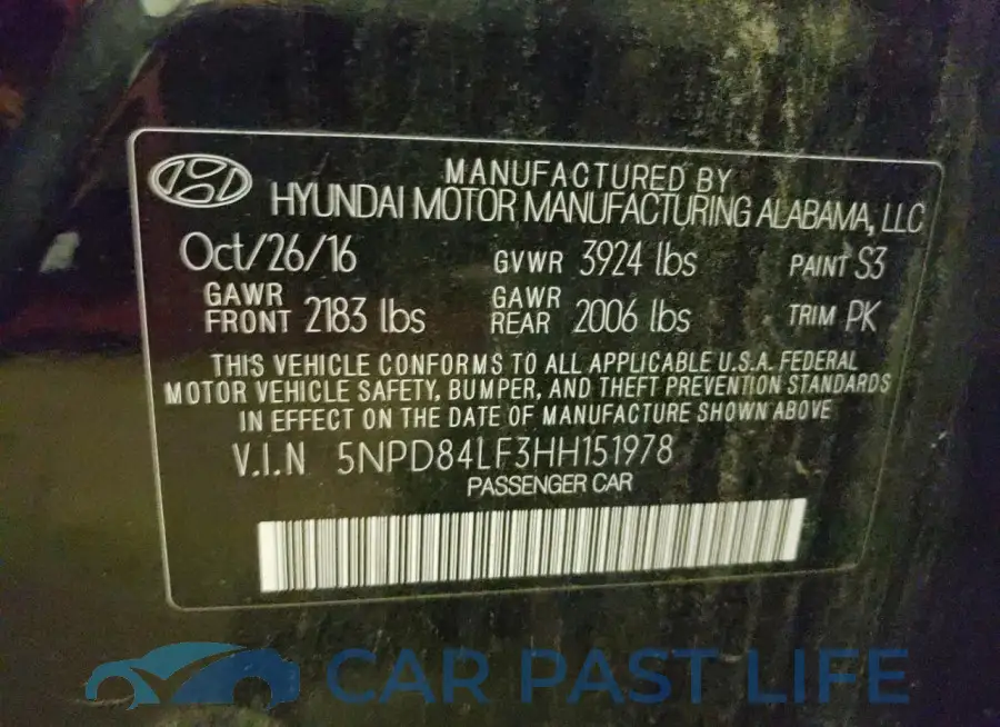 5NPD84LF3HH151978# 12