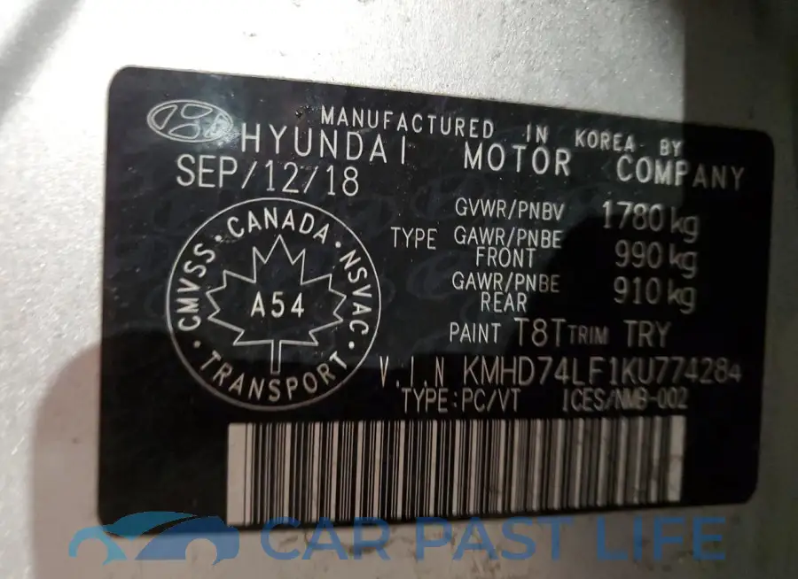 KMHD74LF1KU774284# 12