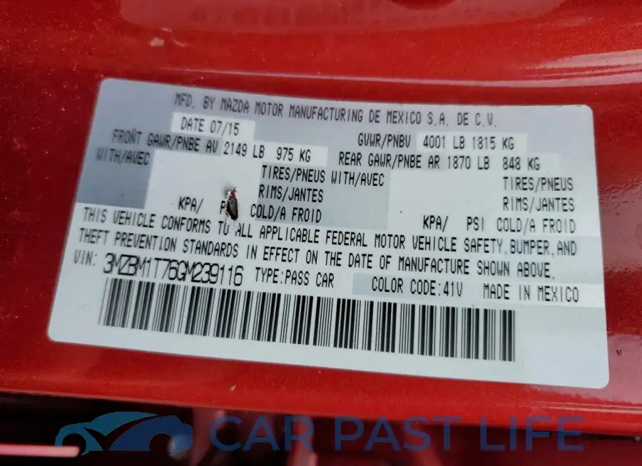 3MZBM1T76GM239116# 12