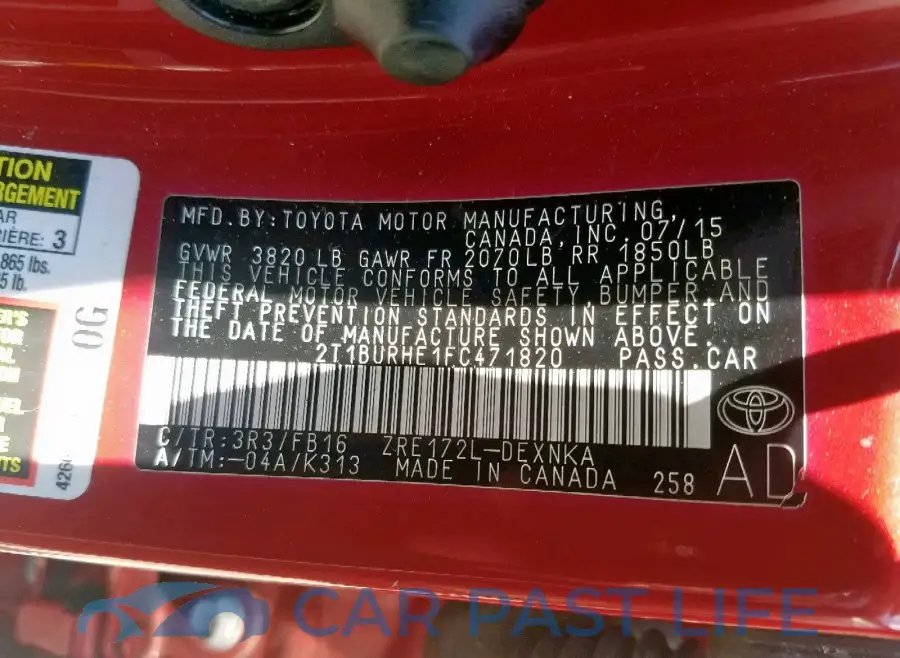 2T1BURHE1FC471820# 10
