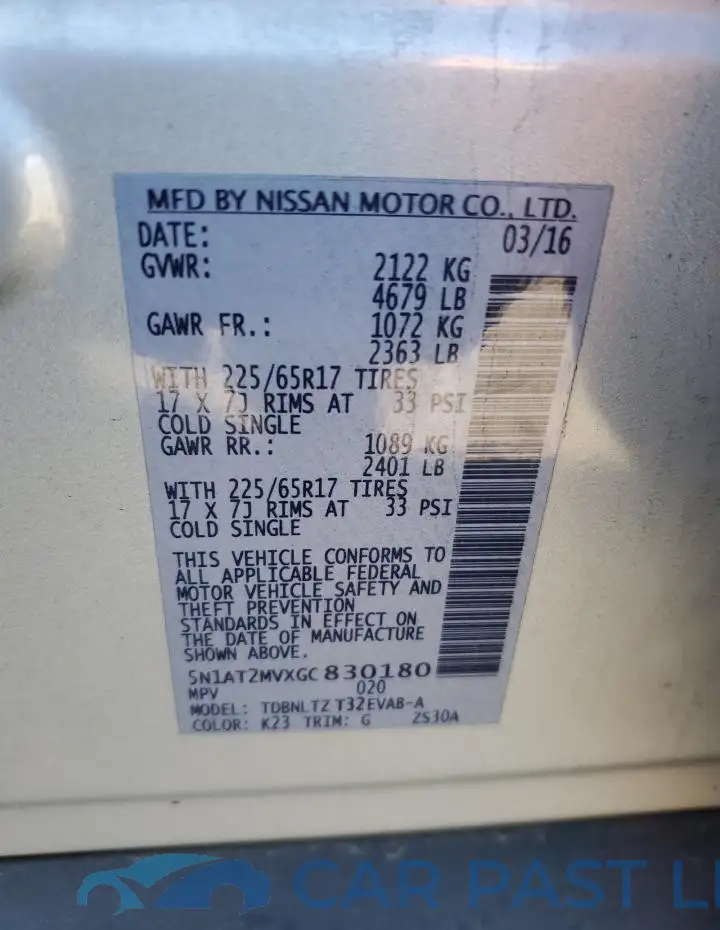 5N1AT2MVXGC830180# 13
