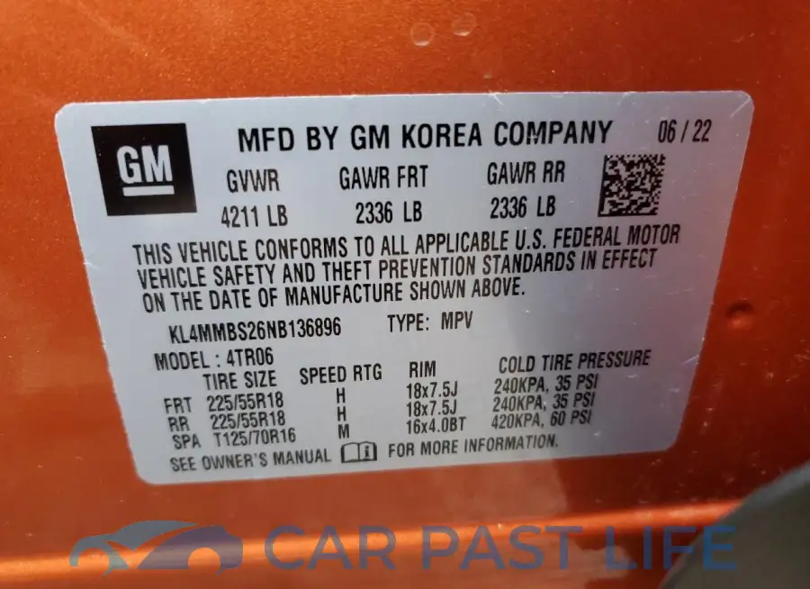 KL4MMBS26NB136896# 13