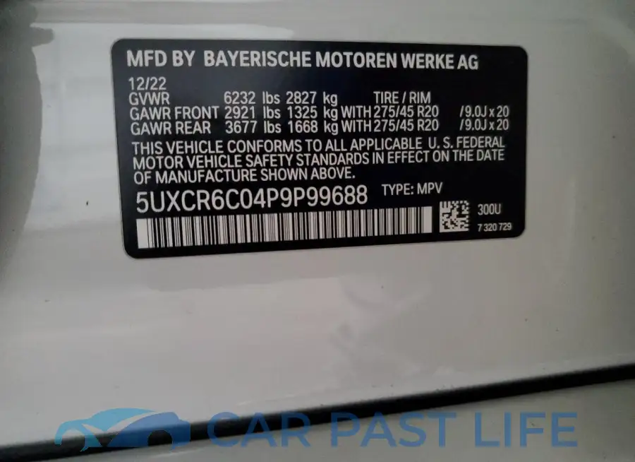 5UXCR6C04P9P99688# 13