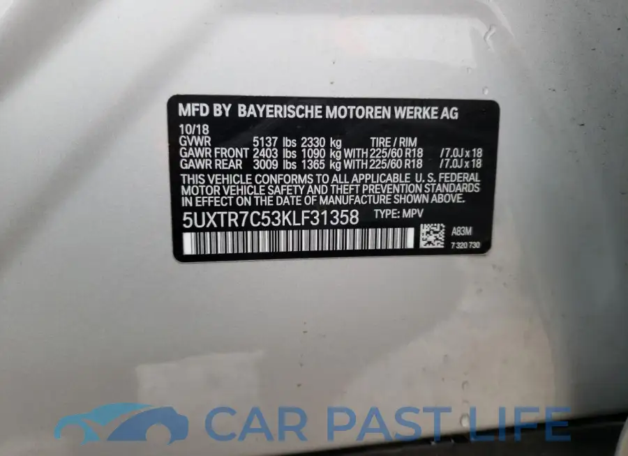 5UXTR7C53KLF31358# 14