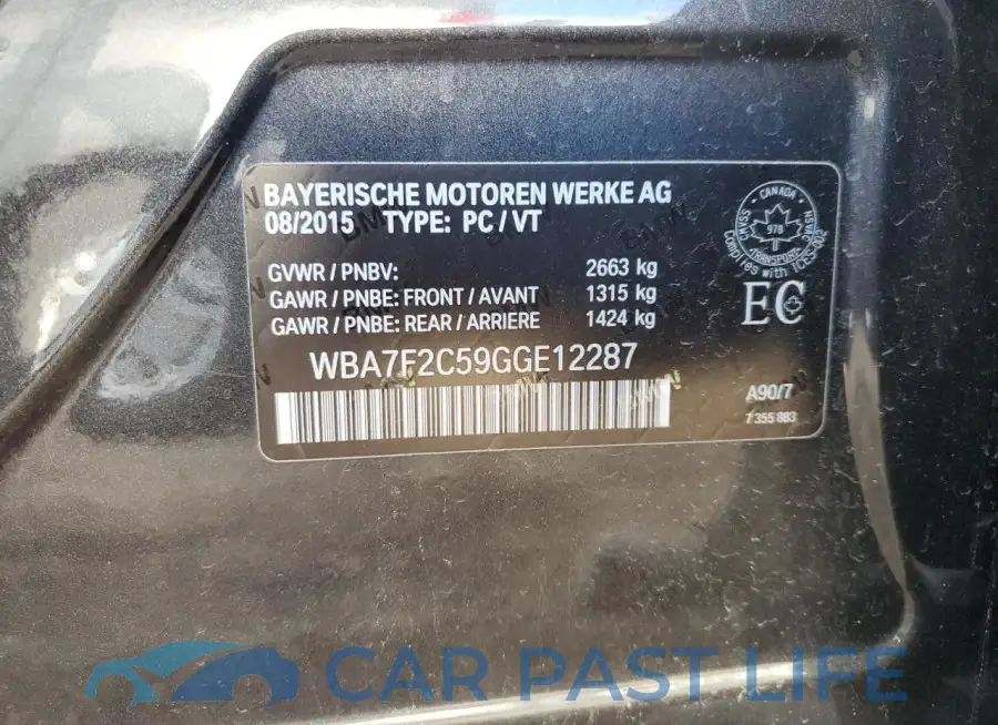 WBA7F2C59GGE12287# 12
