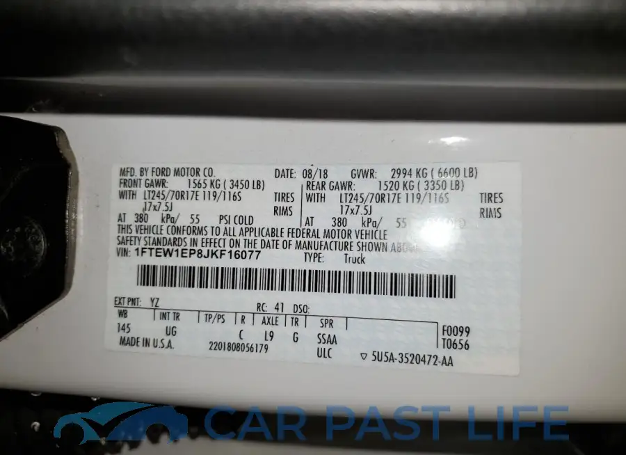 1FTEW1EP8JKF16077# 12