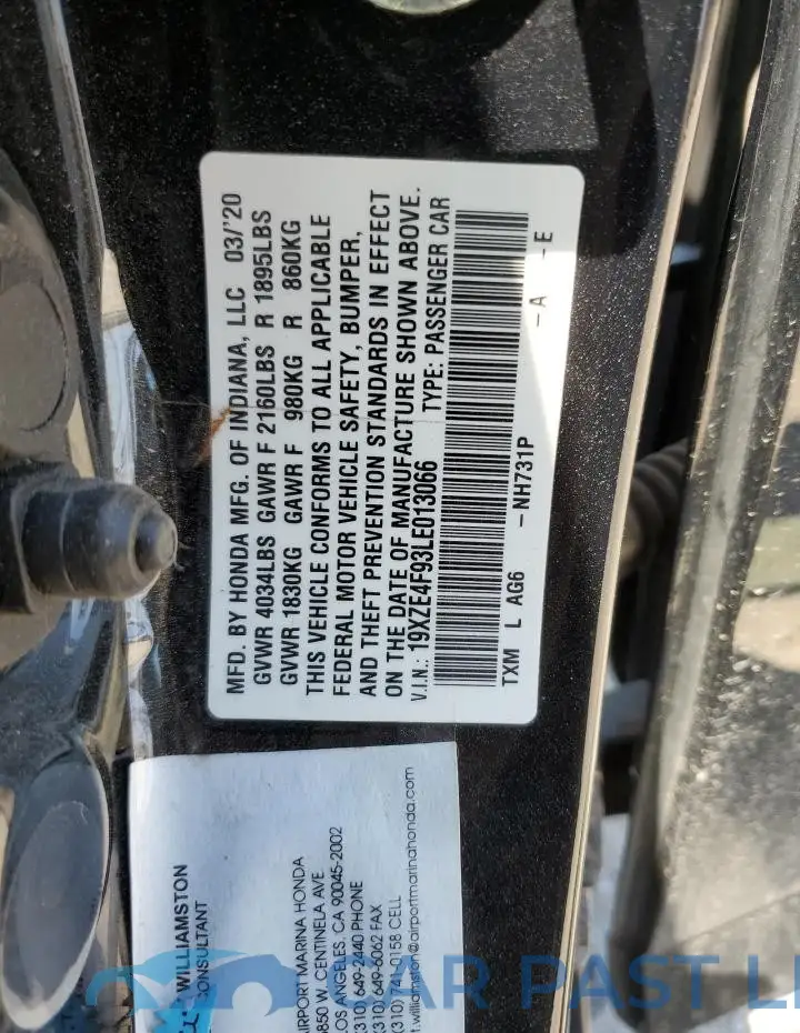 19XZE4F93LE013066# 12