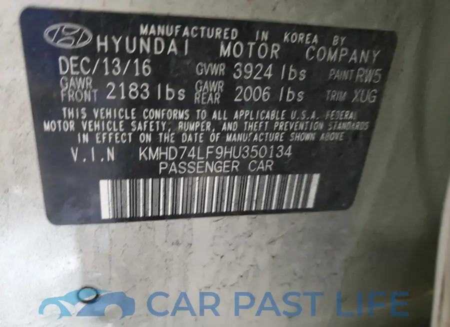 KMHD74LF9HU350134# 12