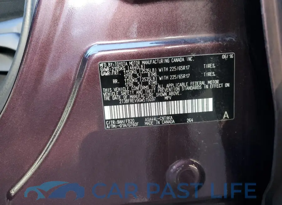 2T3BFREV9GW515097# 12