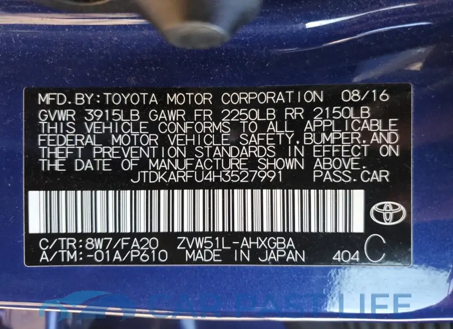 JTDKARFU4H3527991# 12