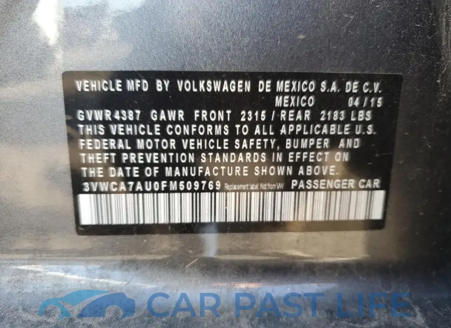 3VWCA7AU0FM509769# 13