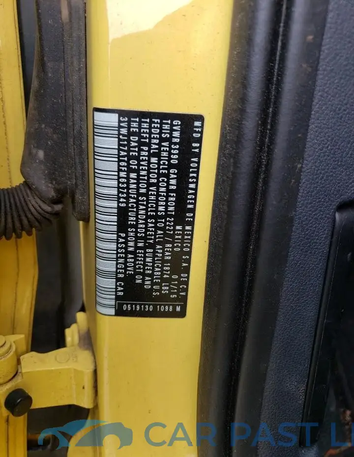 3VWJ17AT6FM637349# 12