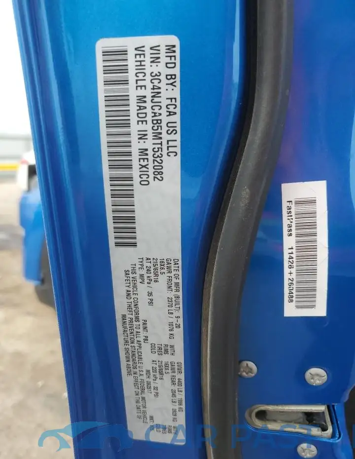 3C4NJCAB5MT532082# 12