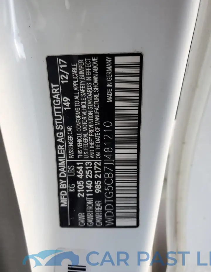 WDDTG5CB7JJ481210# 12