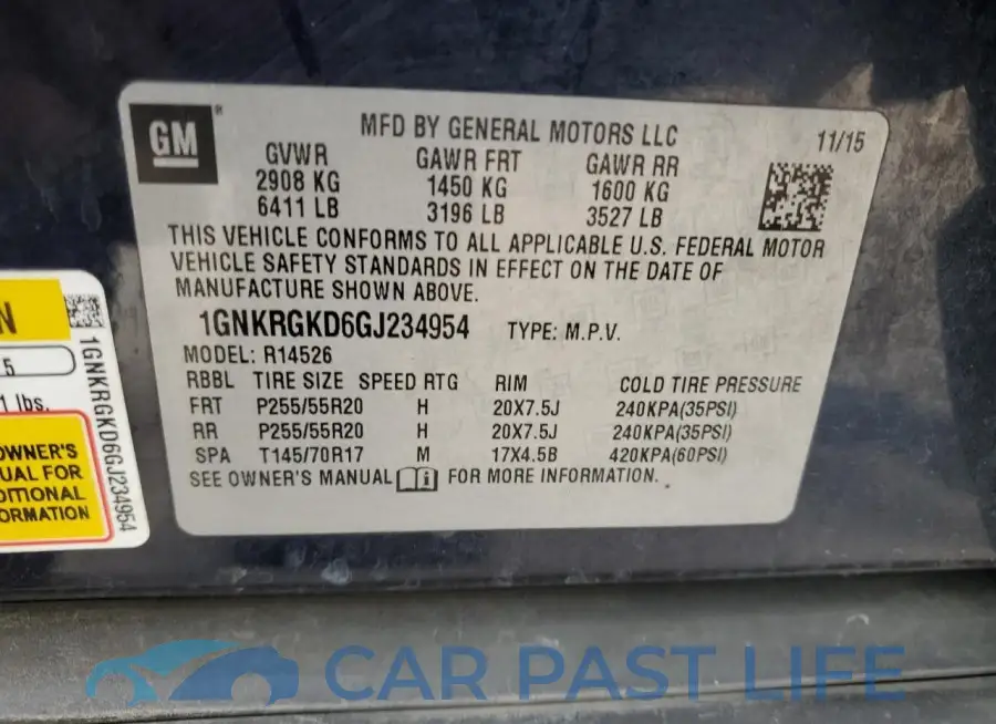 1GNKRGKD6GJ234954# 13
