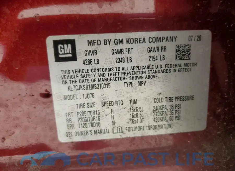KL7CJKSB1MB310315# 13