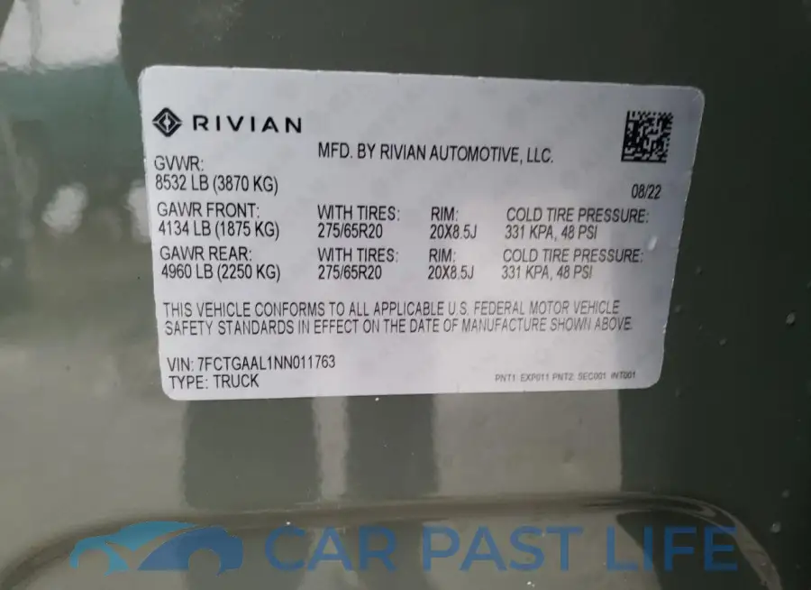 7FCTGAAL1NN011763# 13