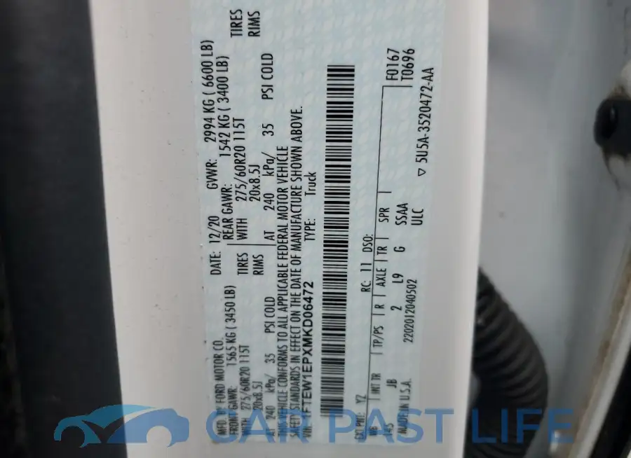 1FTEW1EPXMKD06472# 12