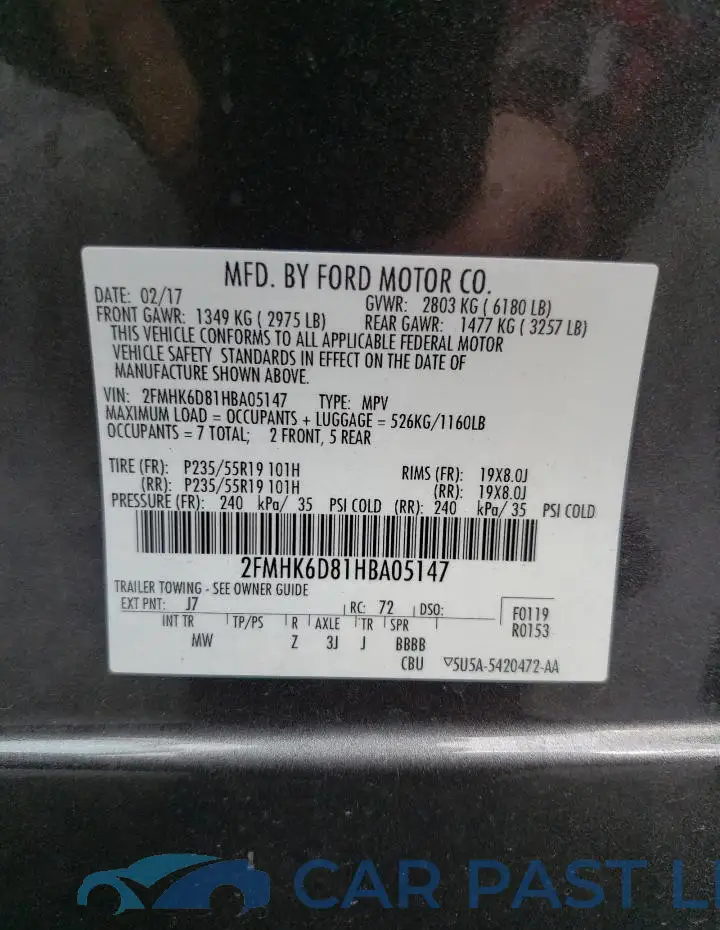 2FMHK6D81HBA05147# 13