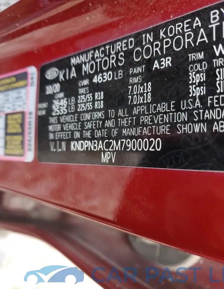 KNDPN3AC2M7900020# 13