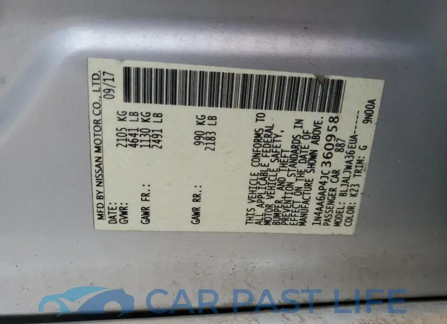 1N4AA6AP4JC360958# 13