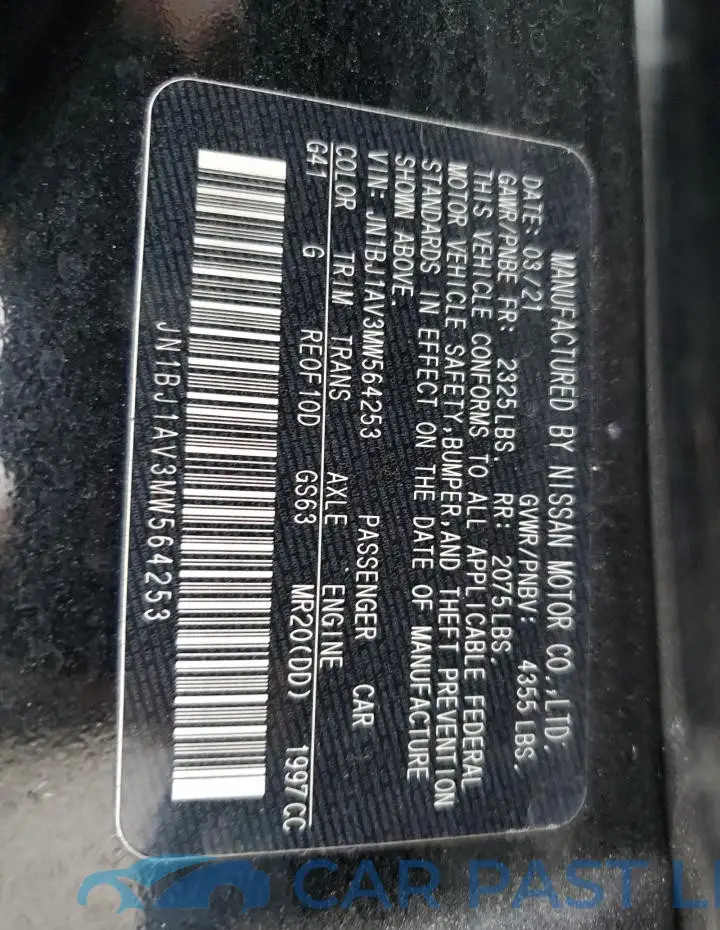 JN1BJ1AV3MW564253# 13