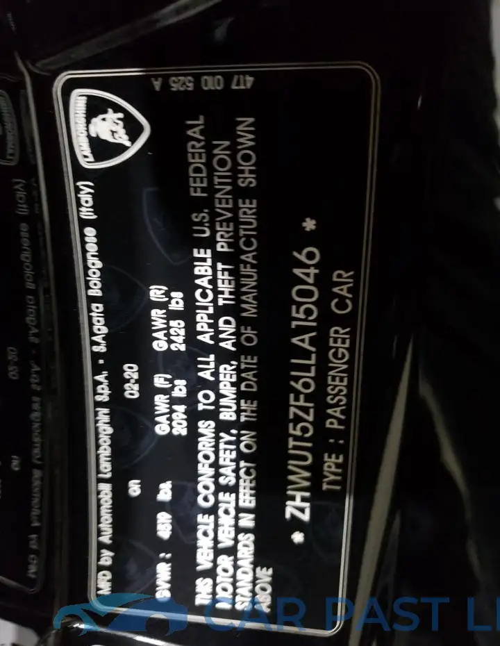 ZHWUT5ZF6LLA15046# 12