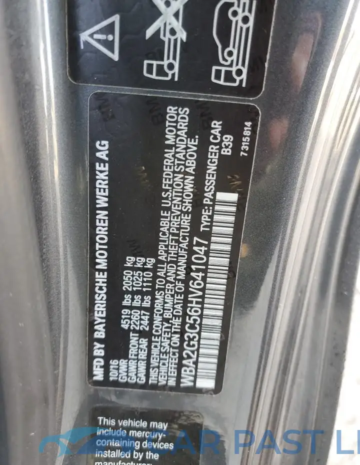 WBA2G3C56HV641047# 12