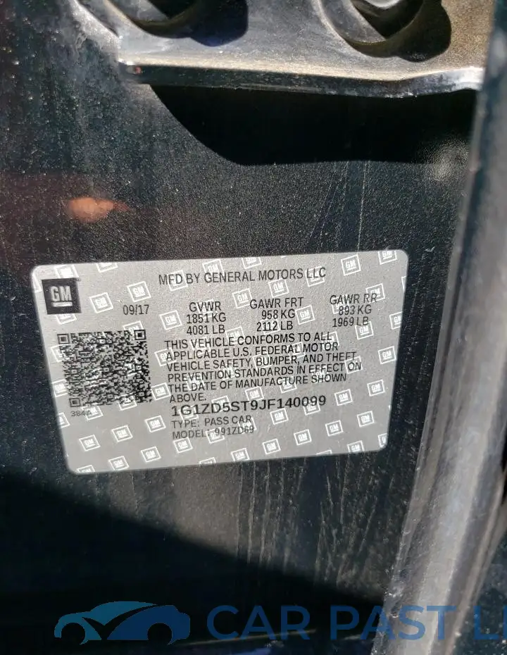 1G1ZD5ST9JF140099# 12