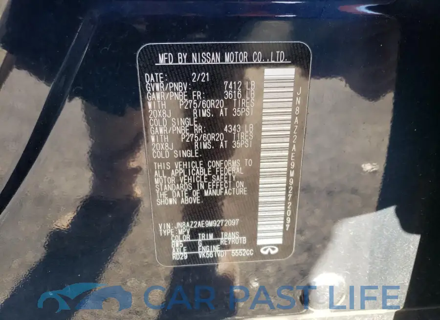 JN8AZ2AE9M9272097# 13
