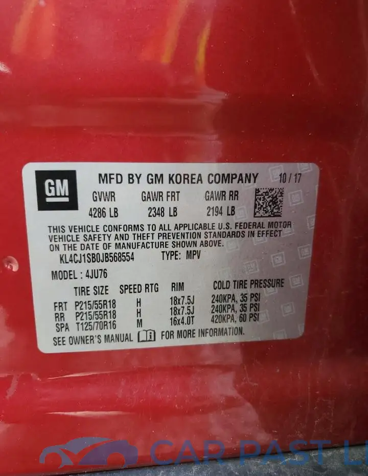 KL4CJ1SB0JB568554# 12