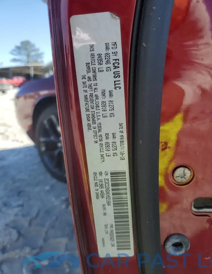2C3CDZAGXKH521604# 12