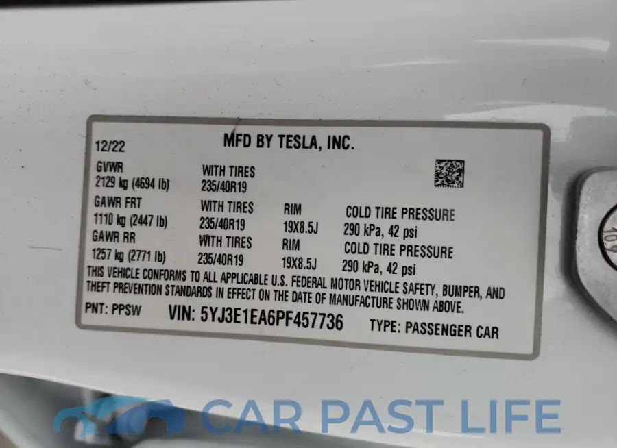 5YJ3E1EA6PF457736# 13