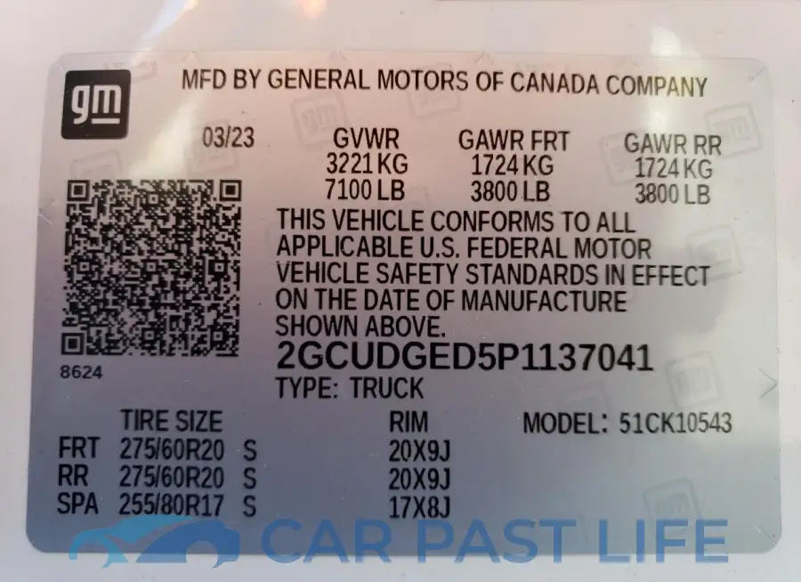 2GCUDGED5P1137041# 12