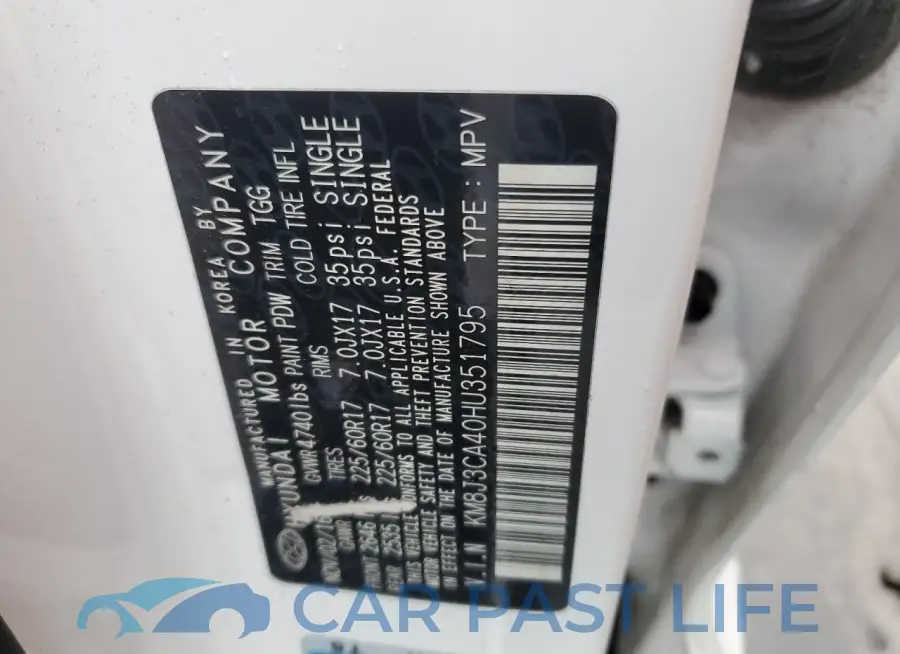 KM8J3CA40HU351795# 12