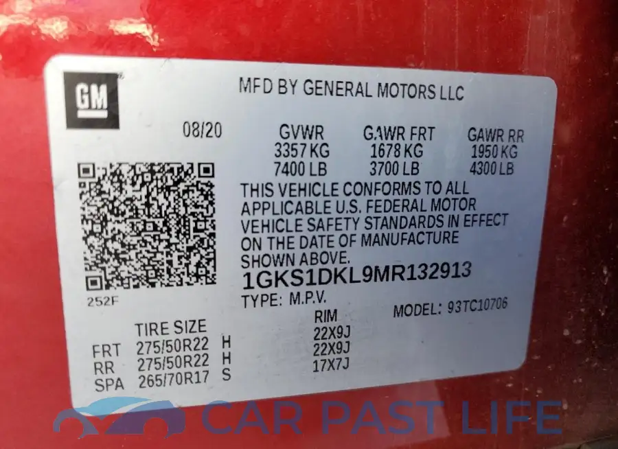 1GKS1DKL9MR132913# 13