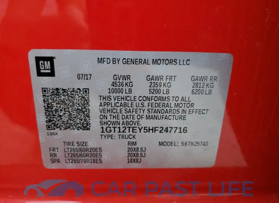 1GT12TEY5HF247716# 13