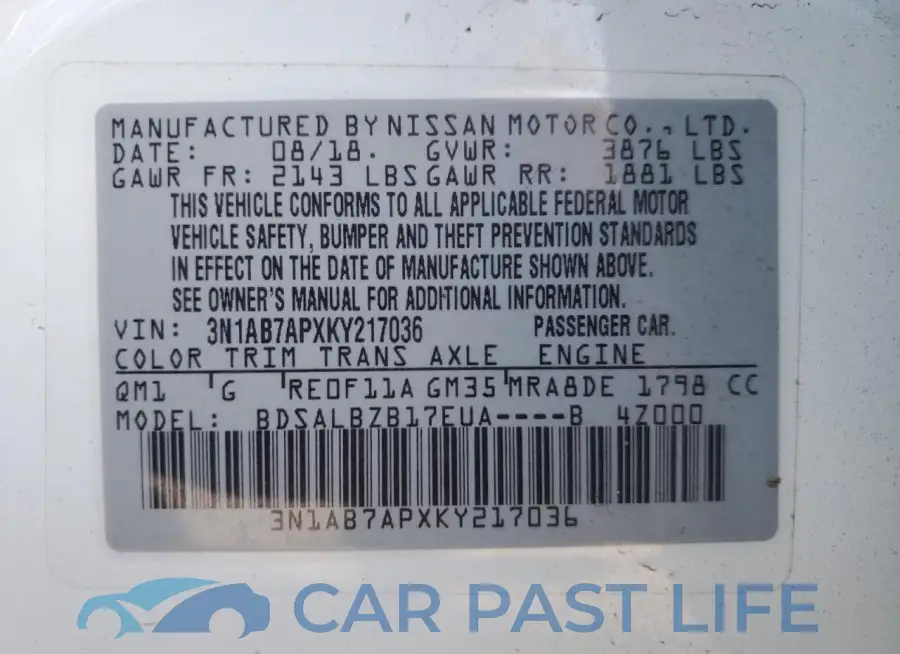 3N1AB7APXKY217036# 12