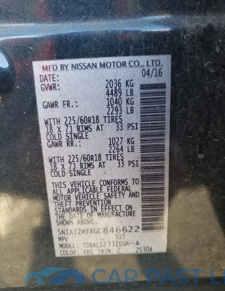 5N1AT2MTXGC846622# 12