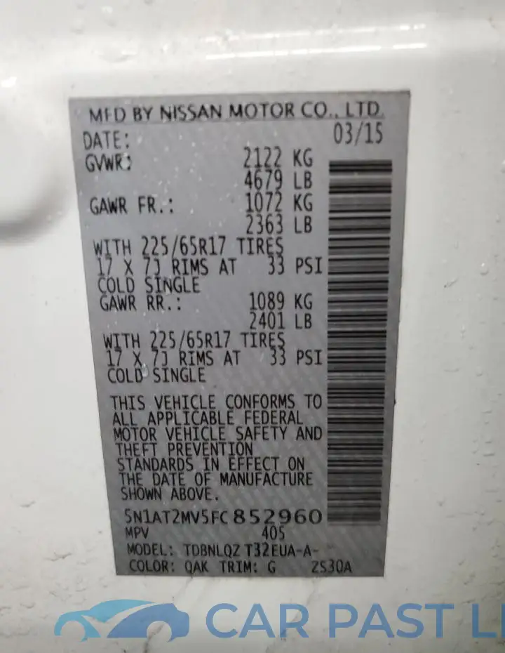 5N1AT2MV5FC852960# 13