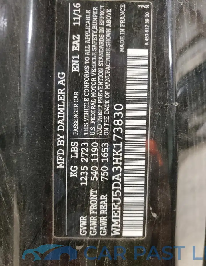 WMEFJ5DA3HK173830# 12
