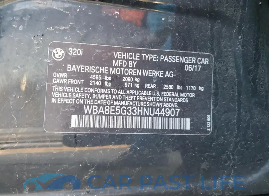WBA8E5G33HNU44907# 12