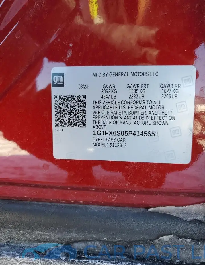 1G1FX6S05P4145651# 13